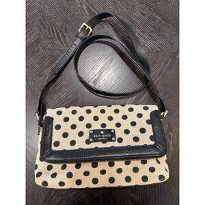 Kate Spade New York Marcela Belletown Fold-Over Crossbody Bag Polka Dot Canvas &